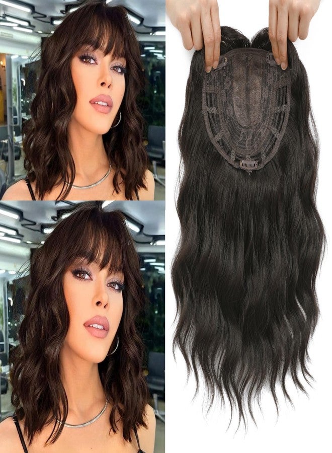 gulagula Hair Toppper 14 inch Wavy Hair Toppers for Women 6.5''X6.5'' Toppers Hairpieces for Women Synthetic hair Extensions for Hairloss - Image 1
